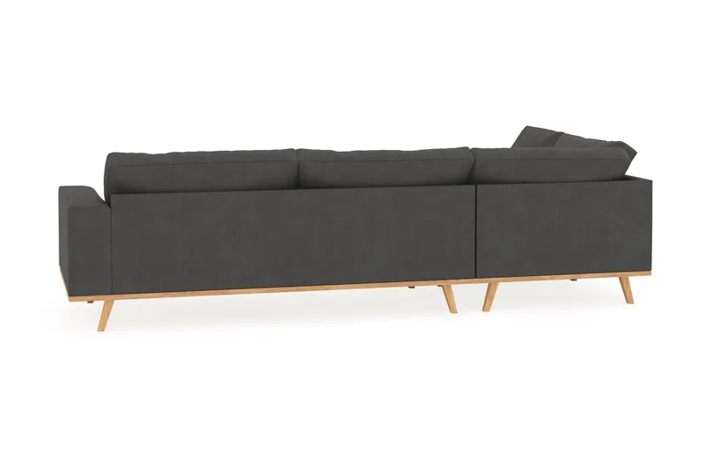 Copenhagen 4-sits Vänstervänd L-formad Schäslongsoffa i Manchester - Mörkgrå - Möbler - Vardagsrum - Soffor - Divansoffa & schäslong