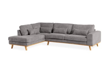 Copenhagen 4-sits Vänstervänd L-formad Schäslongsoffa i Manchester - Mörkgrå - Möbler - Vardagsrum - Soffor - Divansoffa & schäslong