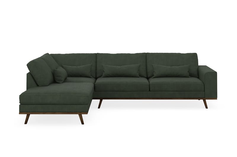 Copenhagen 4-sits Vänstervänd L-formad Schäslongsoffa i Manchester - Mörkgrön - Möbler - Vardagsrum - Soffor - Divansoffa & schäslong