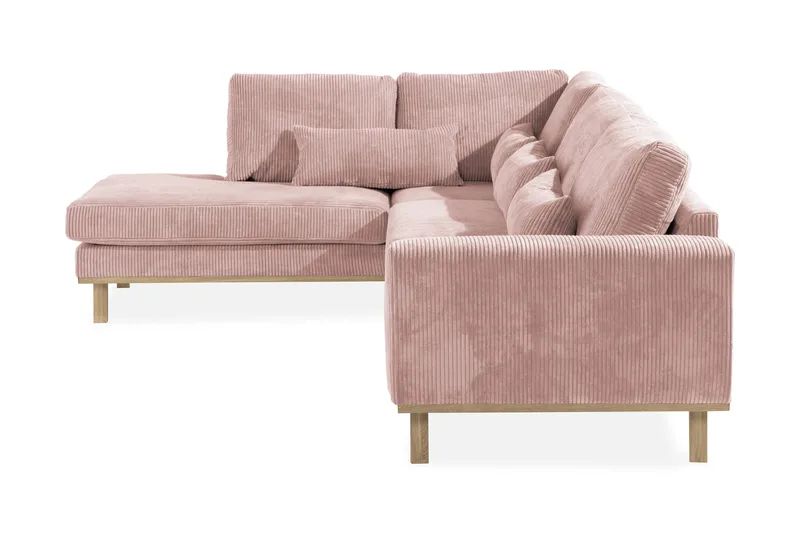 Copenhagen 4-sits Vänstervänd L-formad Schäslongsoffa i Manchester - Rosa - Möbler - Vardagsrum - Soffor - Divansoffa & schäslong