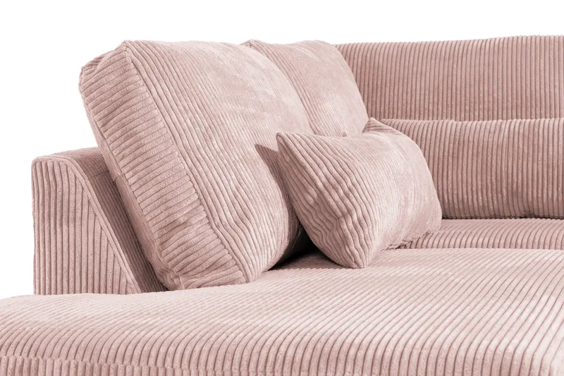 Copenhagen 4-sits Vänstervänd L-formad Schäslongsoffa i Manchester - Rosa - Möbler - Vardagsrum - Soffor - Divansoffa & schäslong