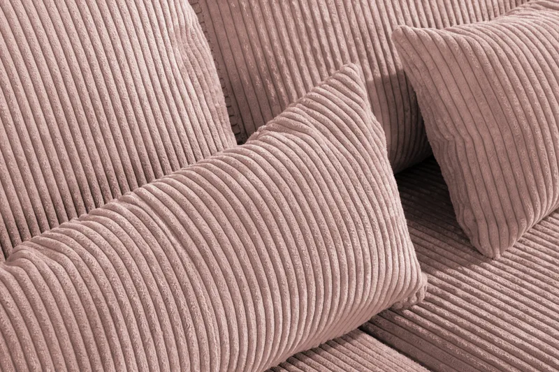 Copenhagen 4-sits Vänstervänd L-formad Schäslongsoffa i Manchester - Rosa - Möbler - Vardagsrum - Soffor - Divansoffa & schäslong