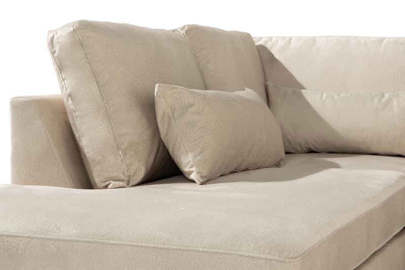 Copenhagen 4-sits Vänstervänd L-formad Schäslongsoffa i Sammet - Beige - Möbler - Vardagsrum - Soffor - Divansoffa & schäslong
