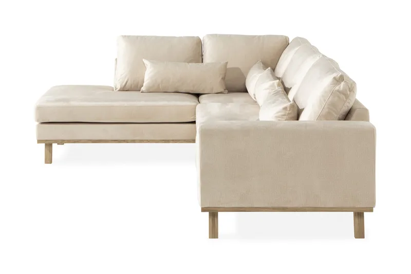Copenhagen 4-sits Vänstervänd L-formad Schäslongsoffa i Sammet - Beige - Möbler - Vardagsrum - Soffor - Divansoffa & schäslong