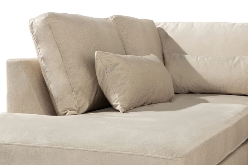 Copenhagen 4-sits Vänstervänd L-formad Schäslongsoffa i Sammet - Beige - M öbler - Vardagsrum - Soffor - Divansoffa & schäslong