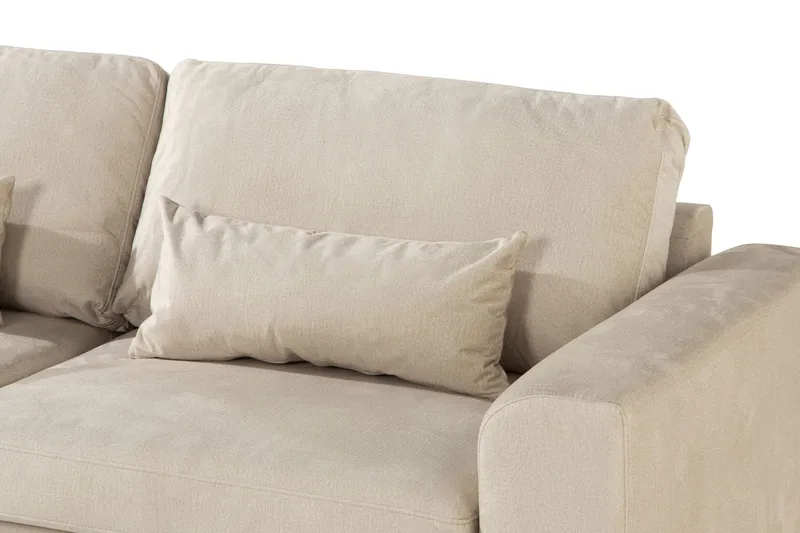 Copenhagen 4-sits Vänstervänd L-formad Schäslongsoffa i Sammet - Beige - Möbler - Vardagsrum - Soffor - Divansoffa & schäslong