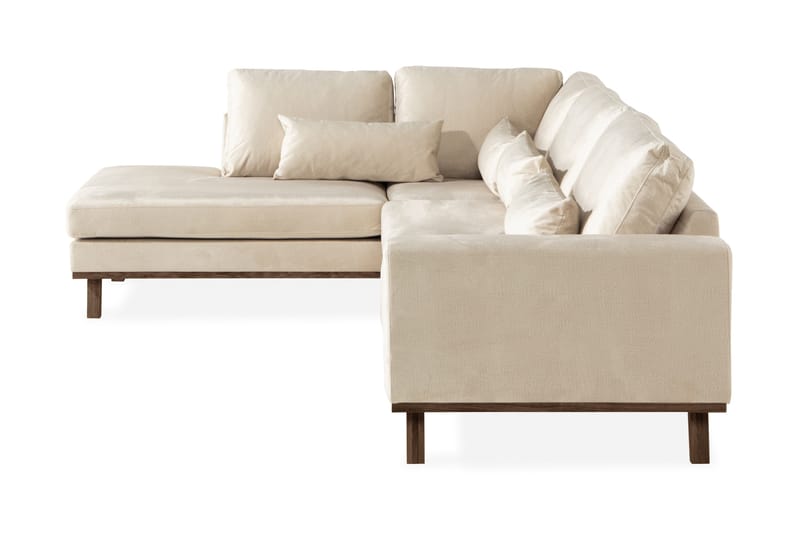 Copenhagen 4-sits Vänstervänd L-formad Schäslongsoffa i Sammet - Beige - Möbler - Vardagsrum - Soffor - Divansoffa & schäslong