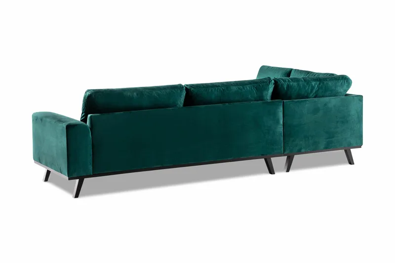 Copenhagen 4-sits Vänstervänd L-formad Schäslongsoffa i Sammet - Grön - Möbler - Vardagsrum - Soffor - Divansoffa & schäslong