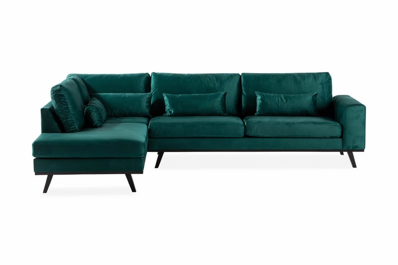 Copenhagen 4-sits Vänstervänd L-formad Schäslongsoffa i Sammet - Grön - Möbler - Vardagsrum - Soffor - Divansoffa & schäslong