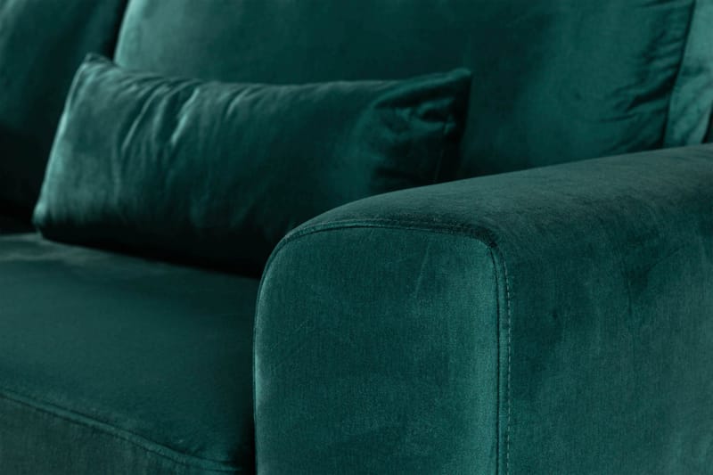 Copenhagen 4-sits Vänstervänd L-formad Schäslongsoffa i Sammet - Grön - Möbler - Vardagsrum - Soffor - Divansoffa & schäslong