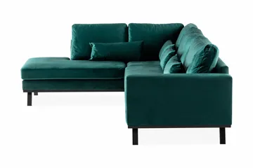 Copenhagen 4-sits Vänstervänd L-formad Schäslongsoffa i Sammet - Grön - Möbler - Vardagsrum - Soffor - Divansoffa & schäslong