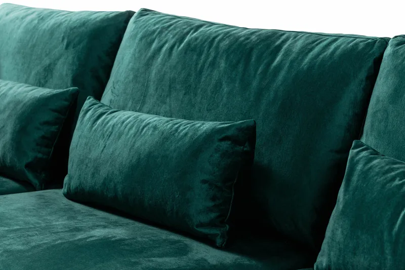 Copenhagen 4-sits Vänstervänd L-formad Schäslongsoffa i Sammet - Grön - Möbler - Vardagsrum - Soffor - Divansoffa & schäslong