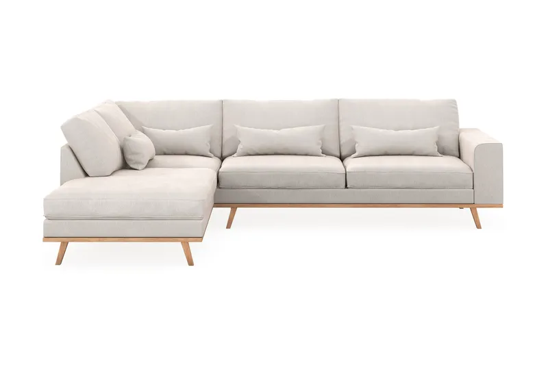 Copenhagen 4-sits Vänstervänd L-formad Schäslongsoffa i Sammet - Krämvit - Möbler - Vardagsrum - Soffor - Divansoffa & schäslong