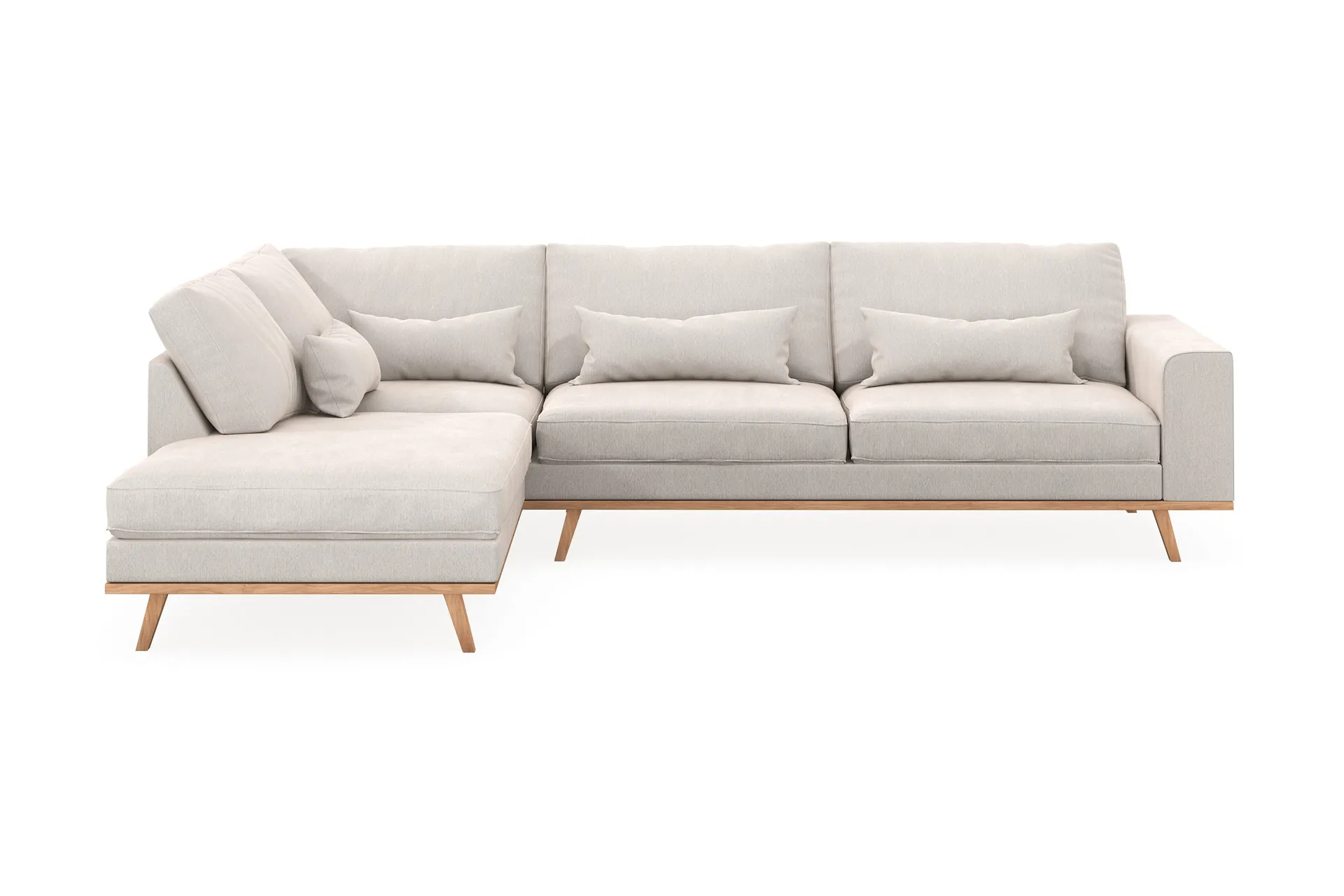 Copenhagen 4-sits V&auml;nsterv&auml;nd L-formad Sch&auml;slongsoffa i Sammet - Kr&auml;mvit