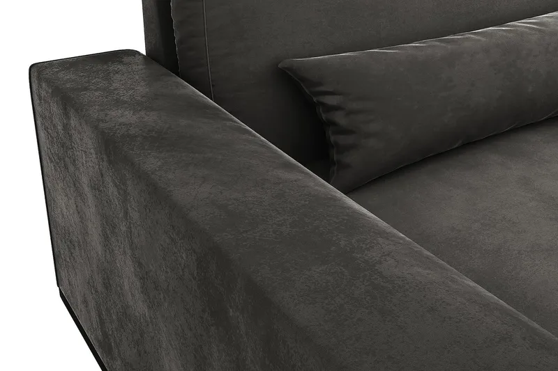 Copenhagen 4-sits Vänstervänd L-formad Schäslongsoffa i Sammet - Mörkgrå - Möbler - Vardagsrum - Soffor - Divansoffa & schäslong
