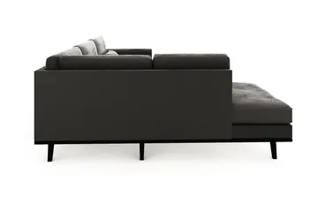 Copenhagen 4-sits Vänstervänd L-formad Schäslongsoffa i Sammet - Mörkgrå - Möbler - Vardagsrum - Soffor - Divansoffa & schäslong