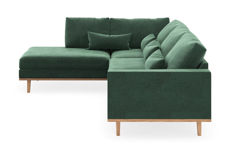 Copenhagen 4-sits Vänstervänd L-formad Schäslongsoffa i Sammet - Mörkgrön - Möbler - Vardagsrum - Soffor - Divansoffa & schäslong
