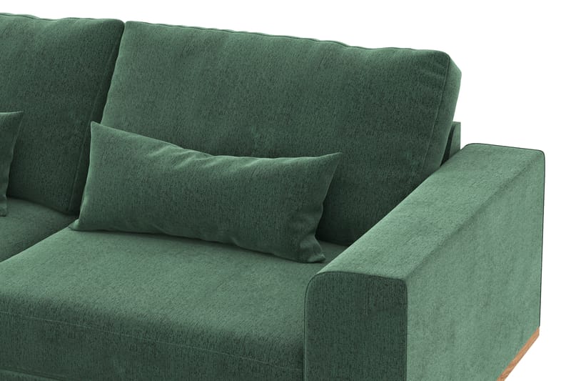 Copenhagen 4-sits Vänstervänd L-formad Schäslongsoffa i Sammet - Mörkgrön - Möbler - Vardagsrum - Soffor - Divansoffa & schäslong
