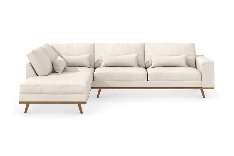 Copenhagen 4-sits Vänstervänd L-formad Schäslongsoffa i Tyg - Beige - Möbler - Vardagsrum - Soffor - Divansoffa & schäslong