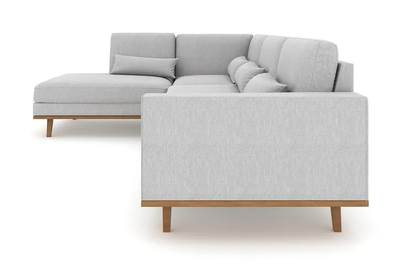 Copenhagen 4-sits Vänstervänd L-formad Schäslongsoffa i Tyg - Grå - Möbler - Vardagsrum - Soffor - Divansoffa & schäslong