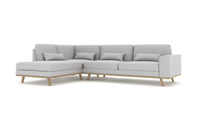 Copenhagen 4-sits Vänstervänd L-formad Schäslongsoffa i Tyg - Grå - Möbler - Vardagsrum - Soffor - Divansoffa & schäslong