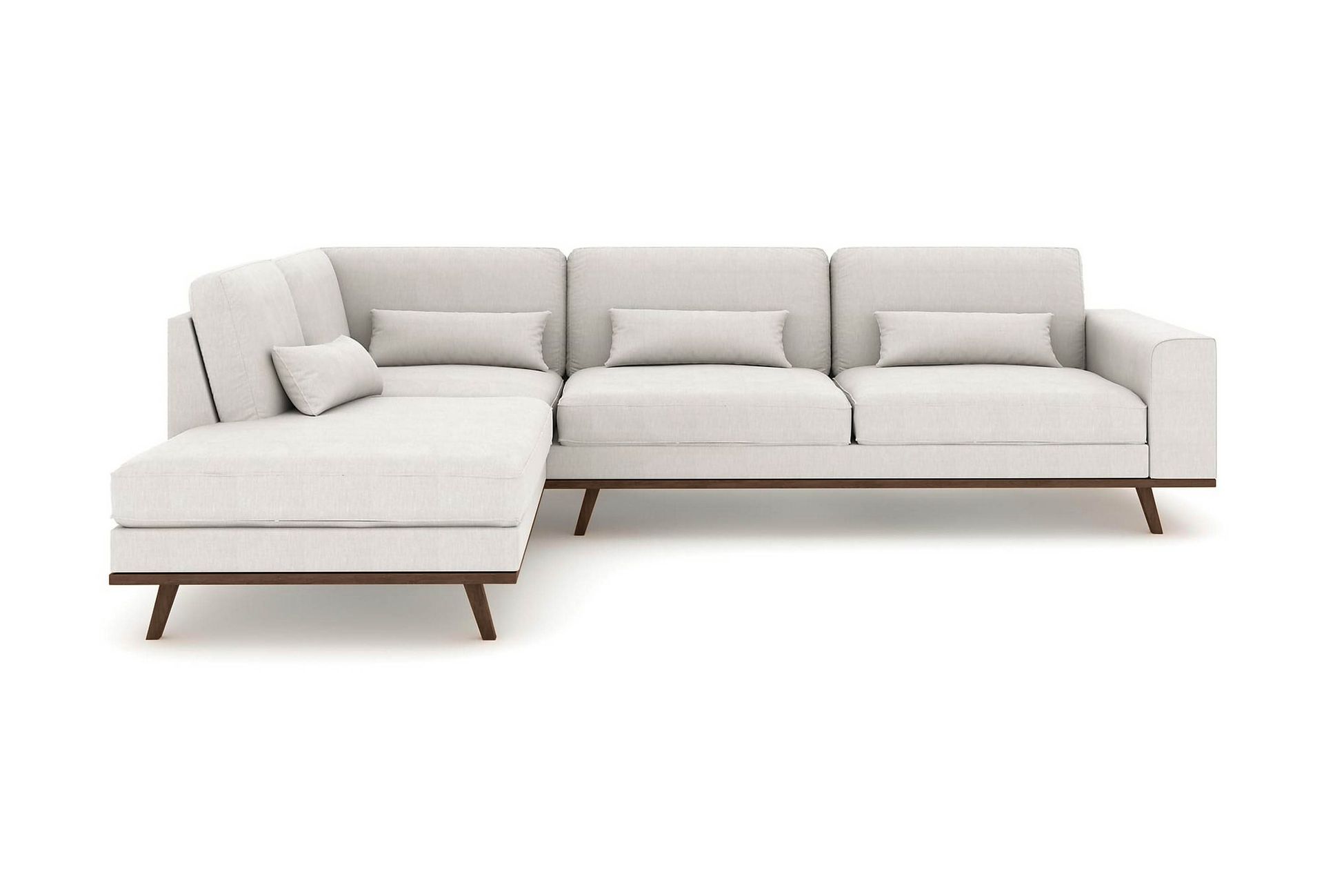 copenhagen 4-sits vänstervänd l-formad schäslongsoffa i tyg - ljusgrå