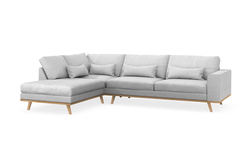 Copenhagen 4-sits Vänstervänd L-formad Schäslongsoffa i Tyg - Ljusgrå - Möbler - Vardagsrum - Soffor - Divansoffa & schäslong