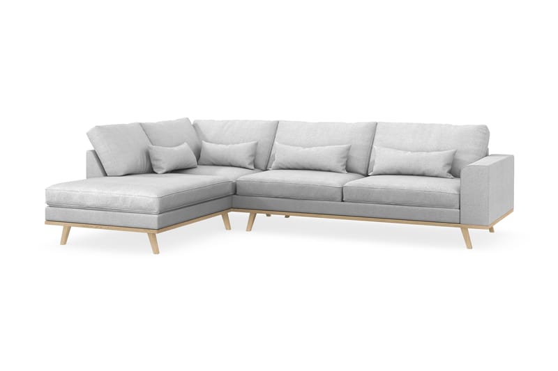 Copenhagen 4-sits Vänstervänd L-formad Schäslongsoffa i Tyg - Ljusgrå - Möbler - Vardagsrum - Soffor - Divansoffa & schäslong
