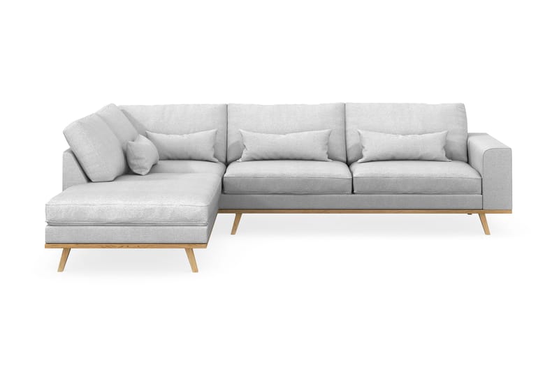 Copenhagen 4-sits Vänstervänd L-formad Schäslongsoffa i Tyg - Ljusgrå - Möbler - Vardagsrum - Soffor - Divansoffa & schäslong