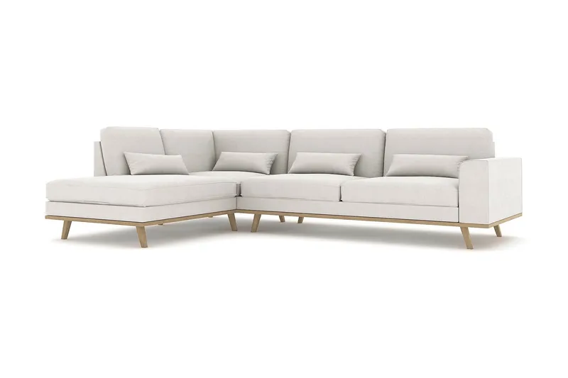 Copenhagen 4-sits Vänstervänd L-formad Schäslongsoffa i Tyg - Ljusgrå - Möbler - Vardagsrum - Soffor - Divansoffa & schäslong