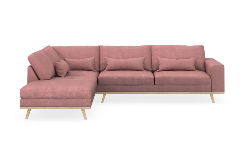 Copenhagen 4-sits Vänstervänd L-formad Schäslongsoffa i Tyg - Rosa - Möbler - Vardagsrum - Soffor - Divansoffa & schäslong