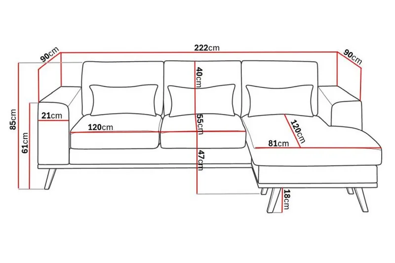 Copenhagen Compact 3-sits Vändbar L-formad Divansoffa i Tyg - Ljusgrå - Möbler - Vardagsrum - Soffor - Divansoffa & schäslong