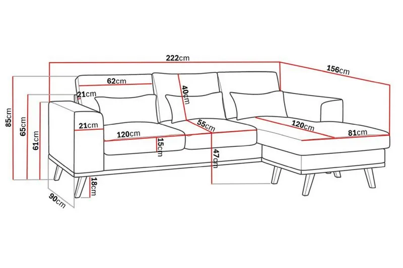 Copenhagen Compact 3-sits Vändbar L-formad Divansoffa i Tyg - Ljusgrå - Möbler - Vardagsrum - Soffor - Divansoffa & schäslong