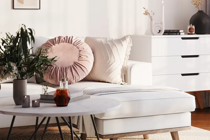 Copenhagen Compact 3-sits Vändbar L-formad Divansoffa i Tyg - Ljusgrå - Möbler - Vardagsrum - Soffor - Divansoffa & schäslong