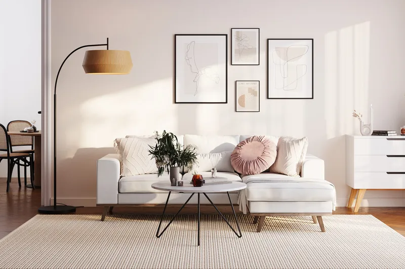 Copenhagen Compact 3-sits Vändbar L-formad Divansoffa i Tyg - Ljusgrå - Möbler - Vardagsrum - Soffor - Divansoffa & schäslong