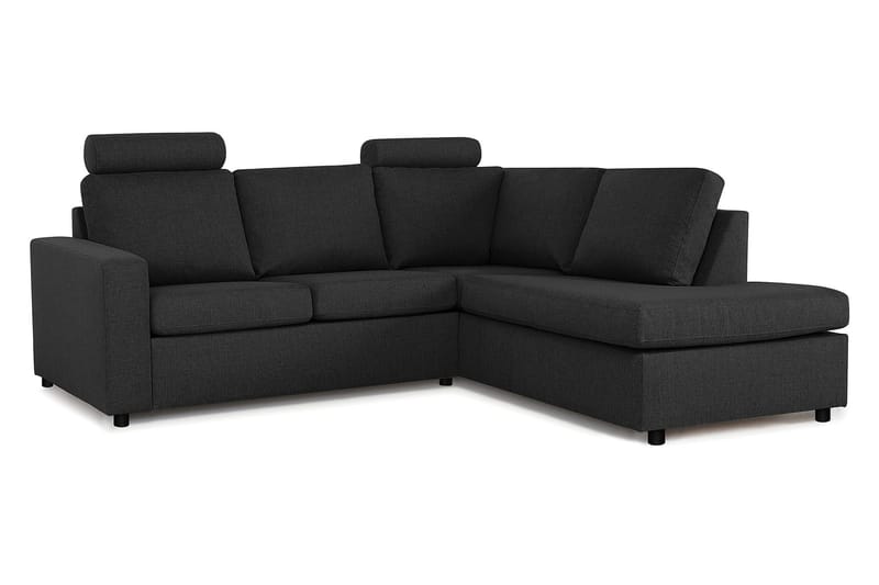 Crazy 3-sits Högervänd L-formad Schäslongsoffa i Tyg - Antracit - Möbler - Vardagsrum - Soffor - Divansoffa & schäslong