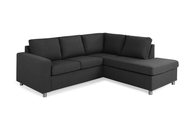 Crazy 3-sits Högervänd L-formad Schäslongsoffa i Tyg - Antracit - Möbler - Vardagsrum - Soffor - Divansoffa & schäslong