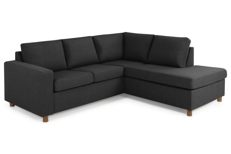 Crazy 3-sits Högervänd L-formad Schäslongsoffa i Tyg - Antracit - Möbler - Vardagsrum - Soffor - Divansoffa & schäslong