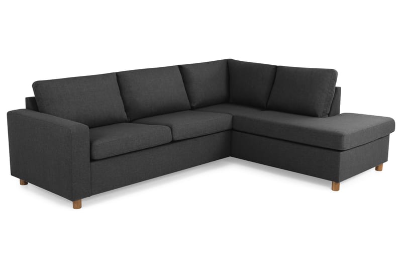 Crazy 3-sits Högervänd L-formad Schäslongsoffa i Tyg - Antracit - Möbler - Vardagsrum - Soffor - Divansoffa & schäslong