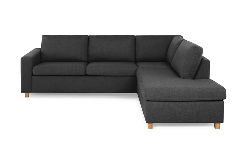 Crazy 3-sits Högervänd L-formad Schäslongsoffa i Tyg - Antracit - Möbler - Vardagsrum - Soffor - Divansoffa & schäslong