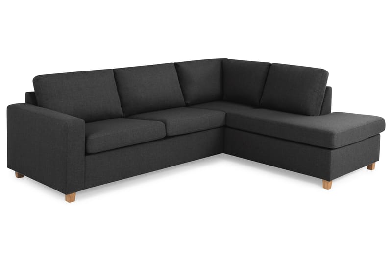 Crazy 3-sits Högervänd L-formad Schäslongsoffa i Tyg - Antracit - Möbler - Vardagsrum - Soffor - Divansoffa & schäslong