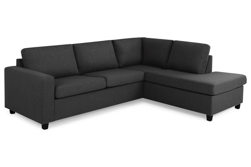 Crazy 3-sits Högervänd L-formad Schäslongsoffa i Tyg - Antracit - Möbler - Vardagsrum - Soffor - Divansoffa & schäslong