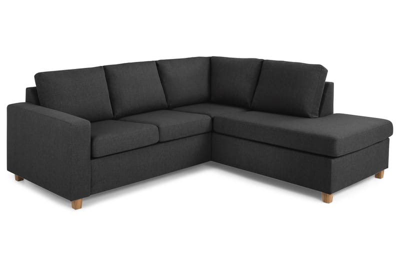 Crazy 3-sits Högervänd L-formad Schäslongsoffa i Tyg - Antracit - Möbler - Vardagsrum - Soffor - Divansoffa & schäslong
