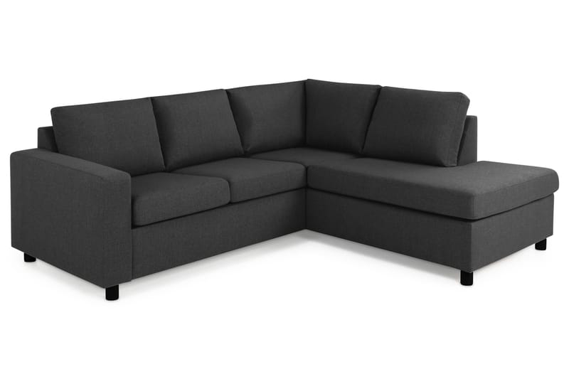 Crazy 3-sits Högervänd L-formad Schäslongsoffa i Tyg - Antracit - Möbler - Vardagsrum - Soffor - Divansoffa & schäslong