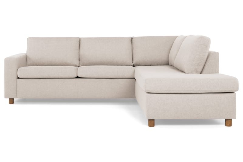 Crazy 3-sits Högervänd L-formad Schäslongsoffa i Tyg - Beige - Möbler - Vardagsrum - Soffor - Divansoffa & schäslong