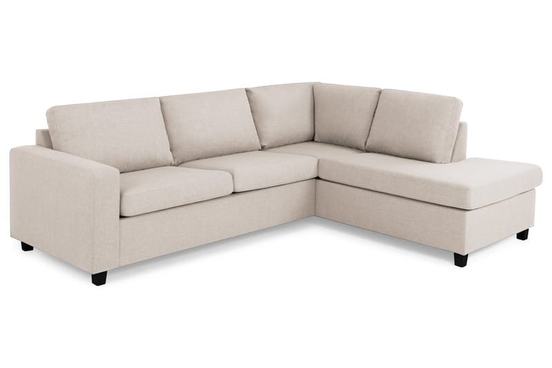 Crazy 3-sits Högervänd L-formad Schäslongsoffa i Tyg - Beige - Möbler - Vardagsrum - Soffor - Divansoffa & schäslong