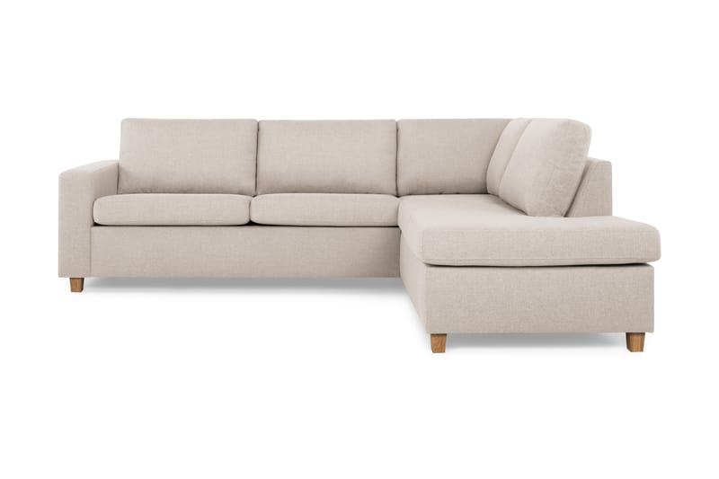 Crazy 3-sits Högervänd L-formad Schäslongsoffa i Tyg - Beige - Möbler - Vardagsrum - Soffor - Divansoffa & schäslong