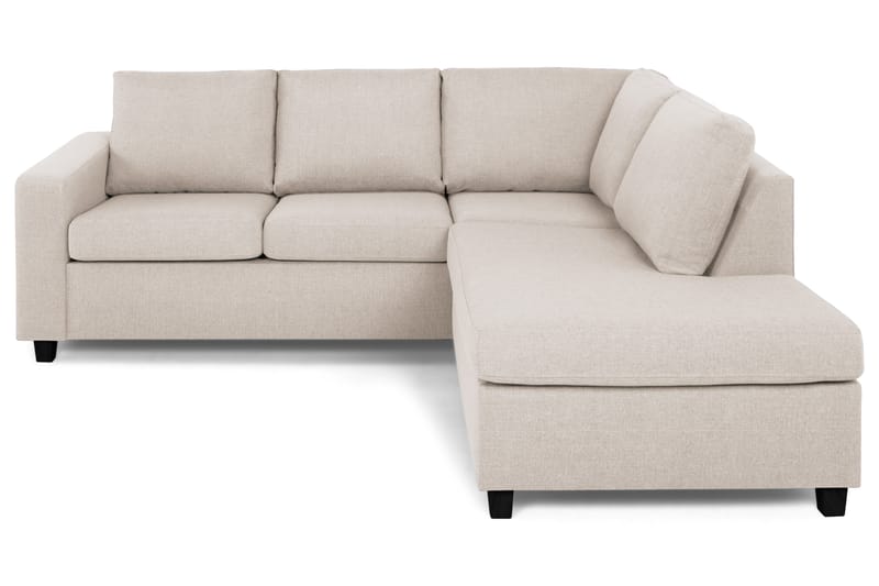 Crazy 3-sits Högervänd L-formad Schäslongsoffa i Tyg - Beige - Möbler - Vardagsrum - Soffor - Divansoffa & schäslong