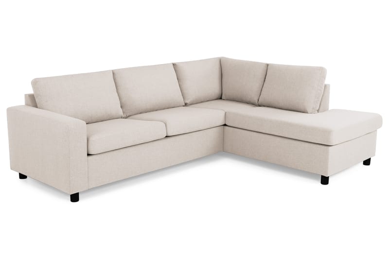 Crazy 3-sits Högervänd L-formad Schäslongsoffa i Tyg - Beige - Möbler - Vardagsrum - Soffor - Divansoffa & schäslong