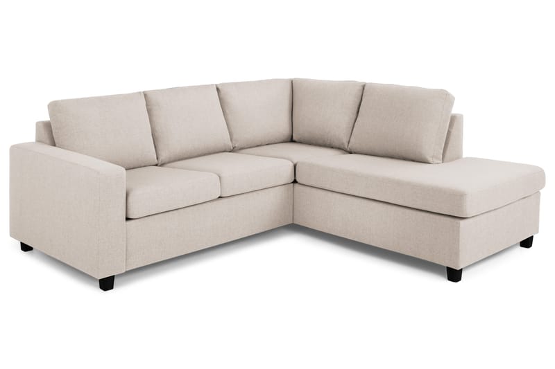 Crazy 3-sits Högervänd L-formad Schäslongsoffa i Tyg - Beige - Möbler - Vardagsrum - Soffor - Divansoffa & schäslong